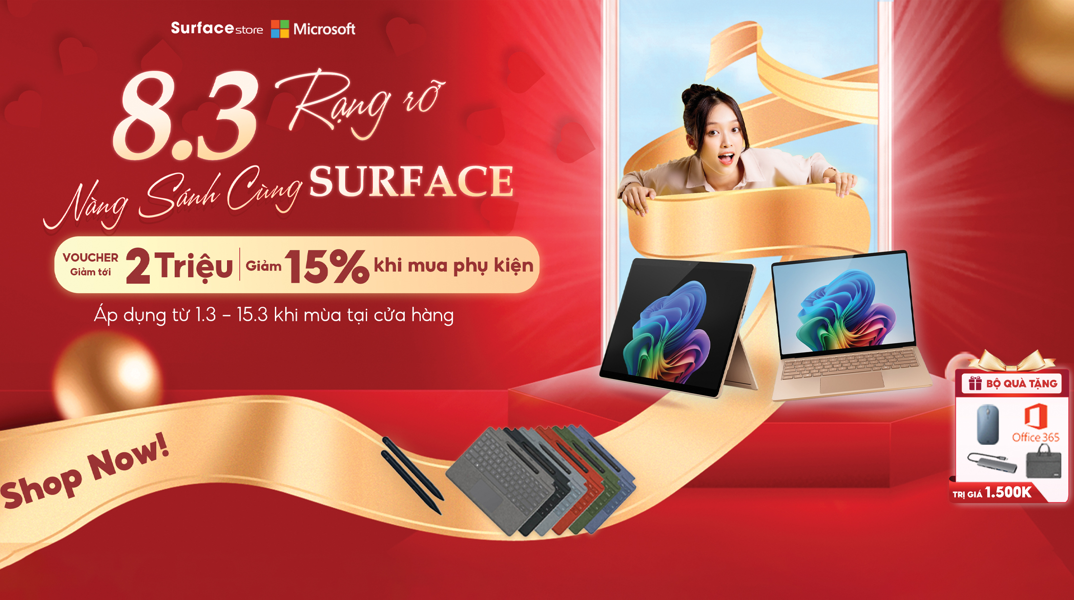 8/3 RẠNG RỠ – NÀNG SÁNH CÙNG SURFACE | KHUYẾN MÃI LỚN DÀNH RIÊNG CHO PHÁI ĐẸP