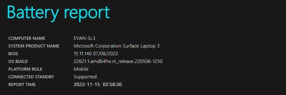 Cách truy cập, kiểm tra báo cáo pin của Surface