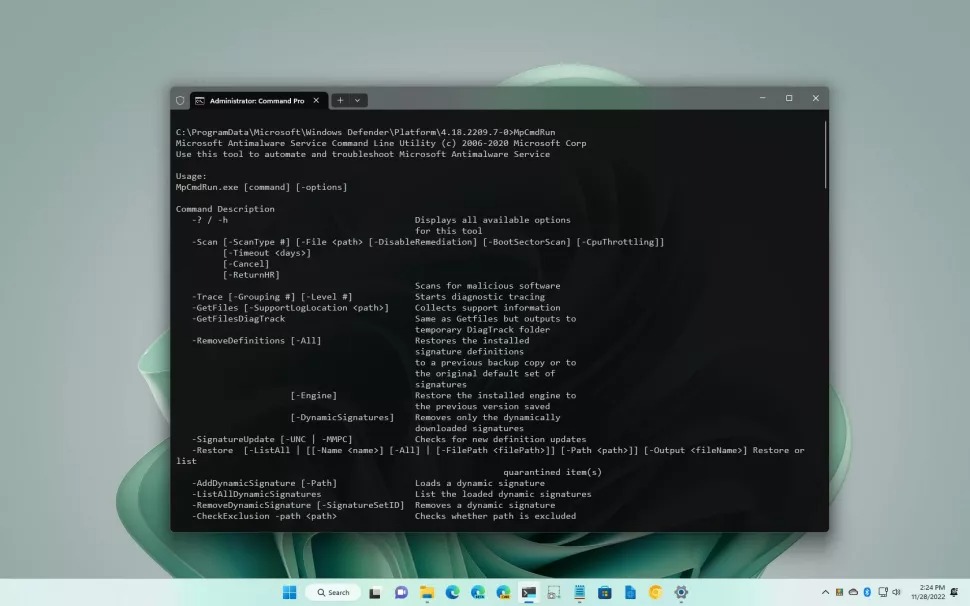 Tắt Microsoft Defender Antivirus từ Command Prompt trên Windows 11